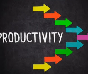 "Productivity" with colored arrows